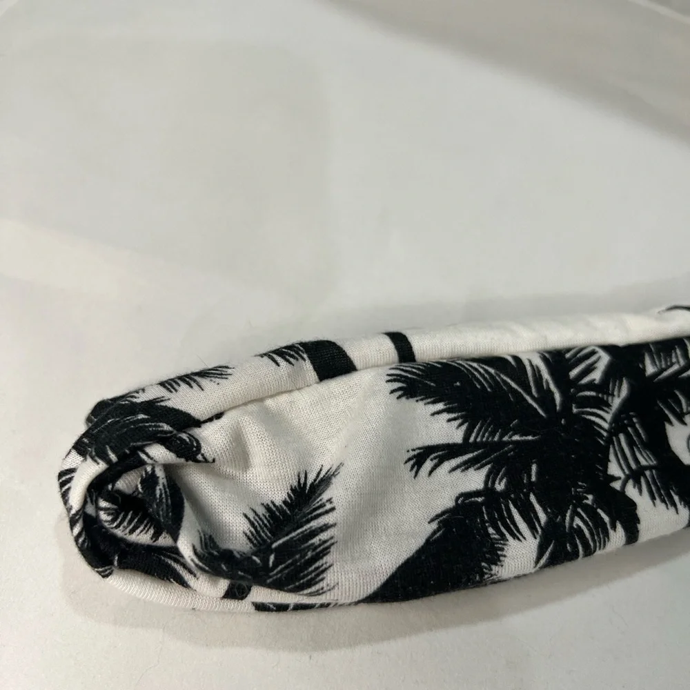 NTM Icing Cream/White & Black Palm Tree Soft Twisty Front Headband